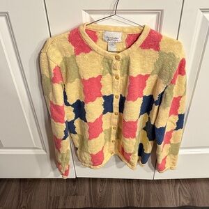 Christopher & Banks Women's Vibrant Patchwork Cardigan